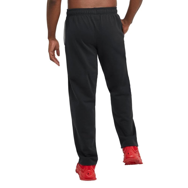 Champion Mens Sweatpants, Fleece, Open-Bottom (Reg. Or Big & Tall), Black C Patch Logo, Large Tall US - Image 5