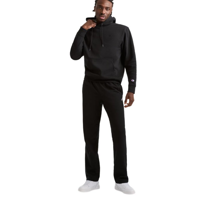 Champion Mens Sweatpants, Fleece, Open-Bottom (Reg. Or Big & Tall), Black C Patch Logo, Large Tall US - Image 3