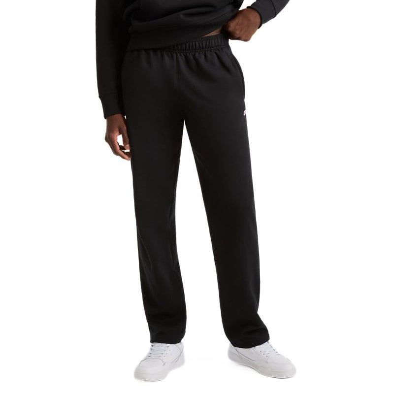Champion Mens Sweatpants, Fleece, Open-Bottom (Reg. Or Big & Tall), Black C Patch Logo, Large Tall US - Image 1