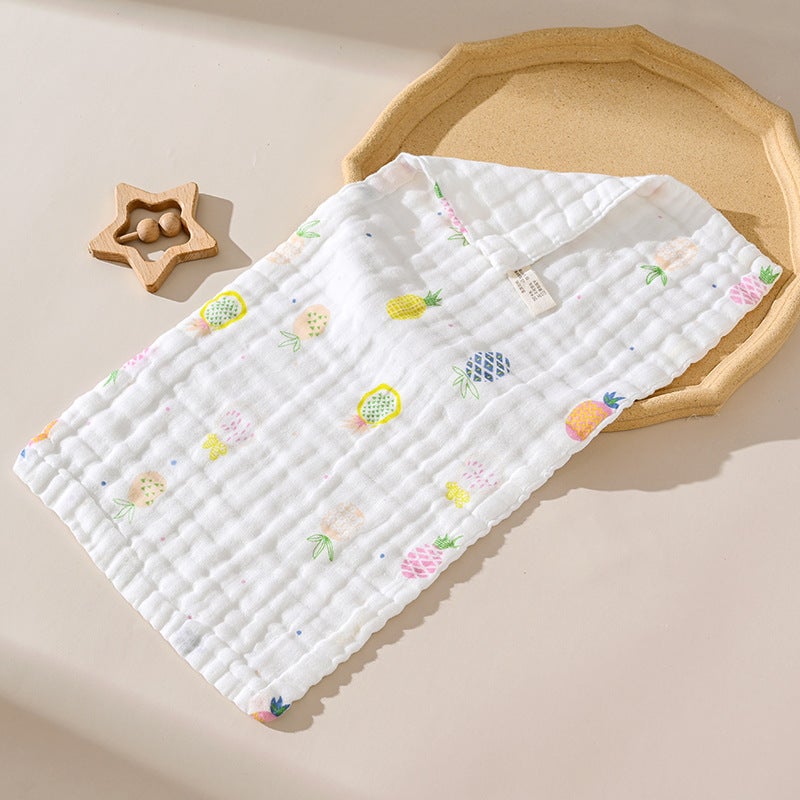 Gauze Six-Layer Small Towel Pure Cotton Class A Baby Gauze Face Towel Burp Cloth Bubble Gauze Bath Towel Drool Towel - Image 1