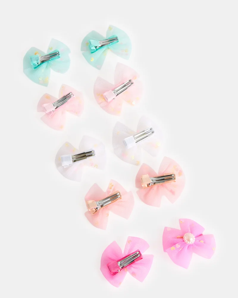 ردتاغ Girls Assorted Hair Clip Set (Pack of 10)