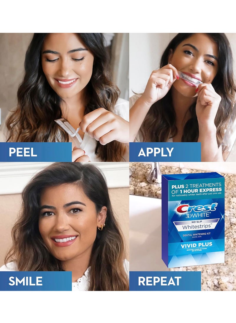 Crest Pack Of 1 3D Whitestrips Vivid Plus Teeth Whitening Strip Kit, 24 Pieces  - Image 2