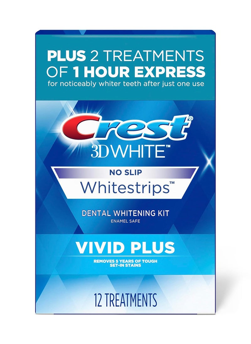 Crest Pack Of 1 3D Whitestrips Vivid Plus Teeth Whitening Strip Kit, 24 Pieces  - Image 5