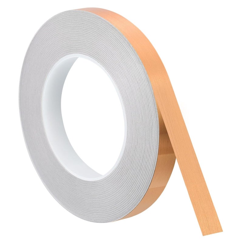 CYUTA Golden Tape (1CM x 50M) - Self-Adhesive Tiles Gap Foil Line Border Tape| Mirror Finish| DIY Craft| Decorative Floor Sealing Strip, Seam Sticker, Rose Gold Patti for Wall, Ceiling & Cabinet. - Image 1