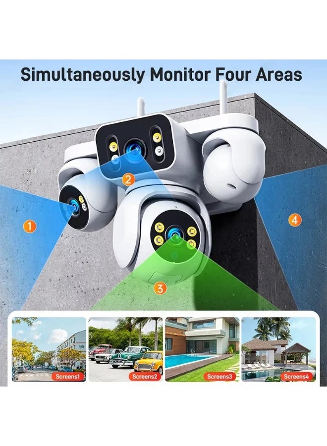LS VISION 4 Screens AOV Solar Surveillance Cameras 4G 24/7 Recording Outdoor 16X Optical Zoom Auto Tracking 20W Solar Panel IP66，Standard 128GB memory card and built-in 16000mAh battery - Image 4