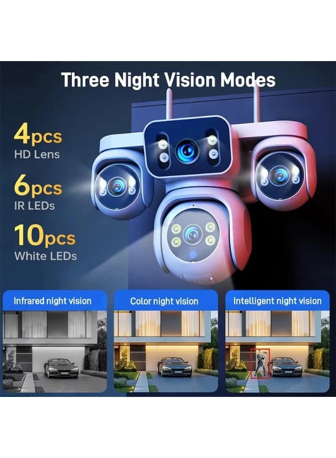 LS VISION 4 Screens AOV Solar Surveillance Cameras 4G 24/7 Recording Outdoor 16X Optical Zoom Auto Tracking 20W Solar Panel IP66，Standard 128GB memory card and built-in 16000mAh battery - Image 5