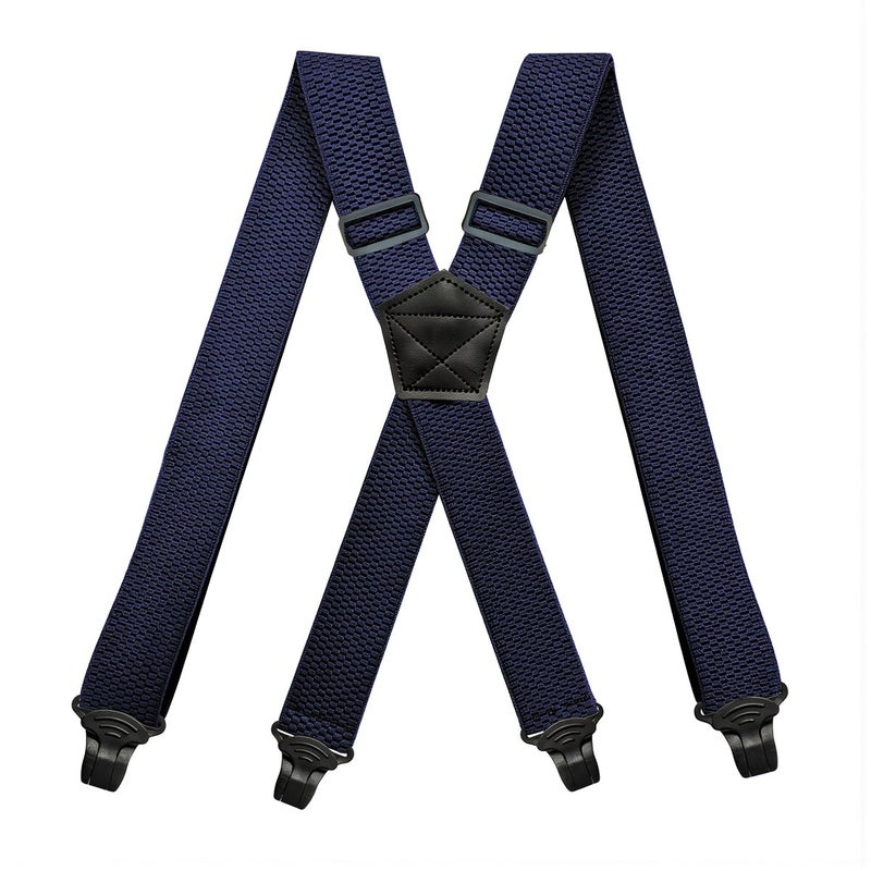 Unisex Suspenders 1.5 Inch Wide Big Tall Size Elderly Work All Body Types 4 Clips - Image 2
