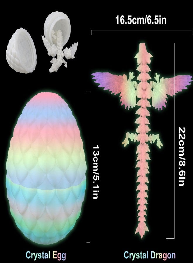 oyeftp Flying Dragons Eggs, 3D Printed Dragon Egg with Articulated Wings Dragon Inside and with Glow in The Dark, Home Desktop Decor, Creative Ornaments, Easter Birthday Gifts - Image 2