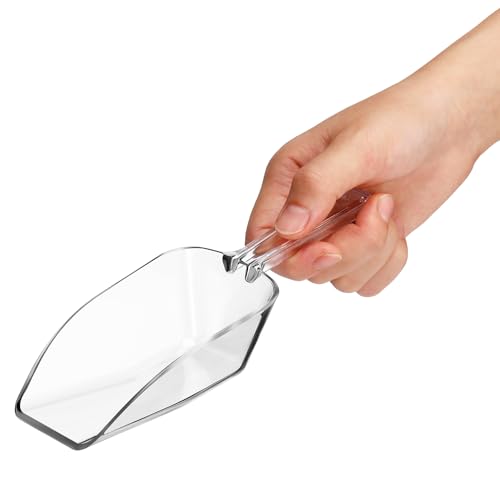 Hestya 4 Pcs Christmas Multi Purpose Clear Plastic Scoops for Candy Buffet Acrylic Kitchen Ice Food Popcorn Scoops for Protein Powders, Ice Cream, Coffee, Tea Jar (7.8 Inch) - Image 3