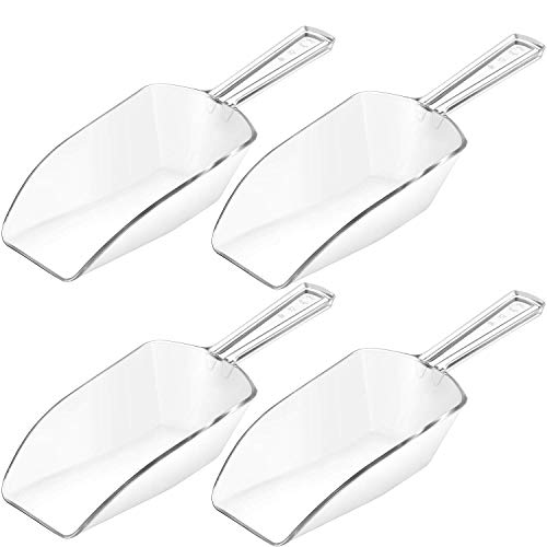 Hestya 4 Pcs Christmas Multi Purpose Clear Plastic Scoops for Candy Buffet Acrylic Kitchen Ice Food Popcorn Scoops for Protein Powders, Ice Cream, Coffee, Tea Jar (7.8 Inch) - Image 1