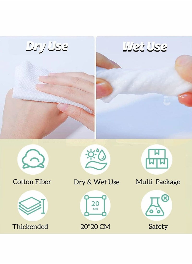 Disposable Face Towel, Deeply Cleansing Cotton Tissue Soft Cotton Dry Facial Tissue for Skincare Facial Cleansing Makeup Removing Surface Cleaning 2 Pack(200 Count) - Image 2