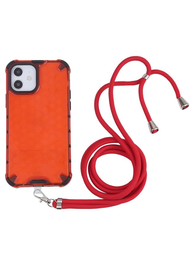 Zaboon Case For iPhone 12 mini Shockproof Honeycomb PC + TPU Case with Neck Lanyard - Image 1