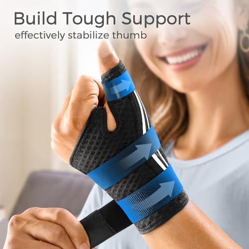 FREETOO Wrist and Thumb Brace Right Hand or Left Hand for Arthritis Pain and Support, Thumb Splint for Trigger Thumb, Finger Splint for Tendonitis, Sprain, MCP Pain Fits Palm 8.5''-10'' L/XL White - Image 3