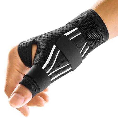 FREETOO Wrist and Thumb Brace Right Hand or Left Hand for Arthritis Pain and Support, Thumb Splint for Trigger Thumb, Finger Splint for Tendonitis, Sprain, MCP Pain Fits Palm 8.5''-10'' L/XL White - Image 1
