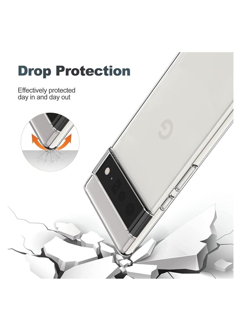 Clear Case Soft Flexible Silicone TPU Shockproof Transparent Rubber Back Cover Compatible for Google Pixel 6a