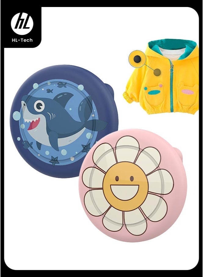 إتش إل تيك حامل Apple AirTag للأطفال من قطعتين - جراب سيليكون مزود بدبابيس أمان، جراب AirTag للأطفال وكبار السن، مخفي داخل الملابس أو الأحذية أو حقائب الظهر (أسود + وَرْدِيّ) - Image 1