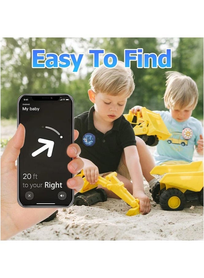 إتش إل تيك حامل Apple AirTag للأطفال من قطعتين - جراب سيليكون مزود بدبابيس أمان، جراب AirTag للأطفال وكبار السن، مخفي داخل الملابس أو الأحذية أو حقائب الظهر (أسود + وَرْدِيّ) - Image 4