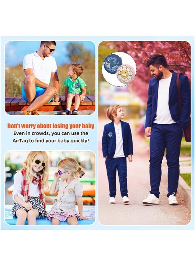 إتش إل تيك حامل Apple AirTag للأطفال من قطعتين - جراب سيليكون مزود بدبابيس أمان، جراب AirTag للأطفال وكبار السن، مخفي داخل الملابس أو الأحذية أو حقائب الظهر (أسود + وَرْدِيّ) - Image 5