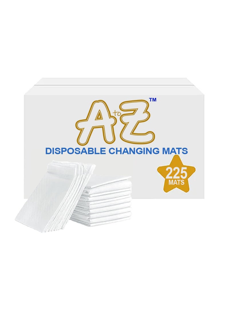 A to Z - Disposable Changing Mat size (45cm x 60cm) Large- Premium Quality for Baby Soft Ultra Absorbent Waterproof - Pack of 225-White - Image 1