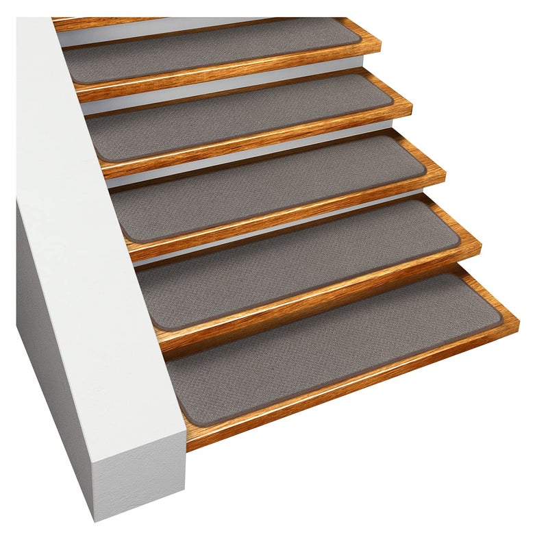 House, Home and More House Home and More Set of 15 SkidResistant Carpet Stair Treads  Gray  9 Inches X 36 Inches