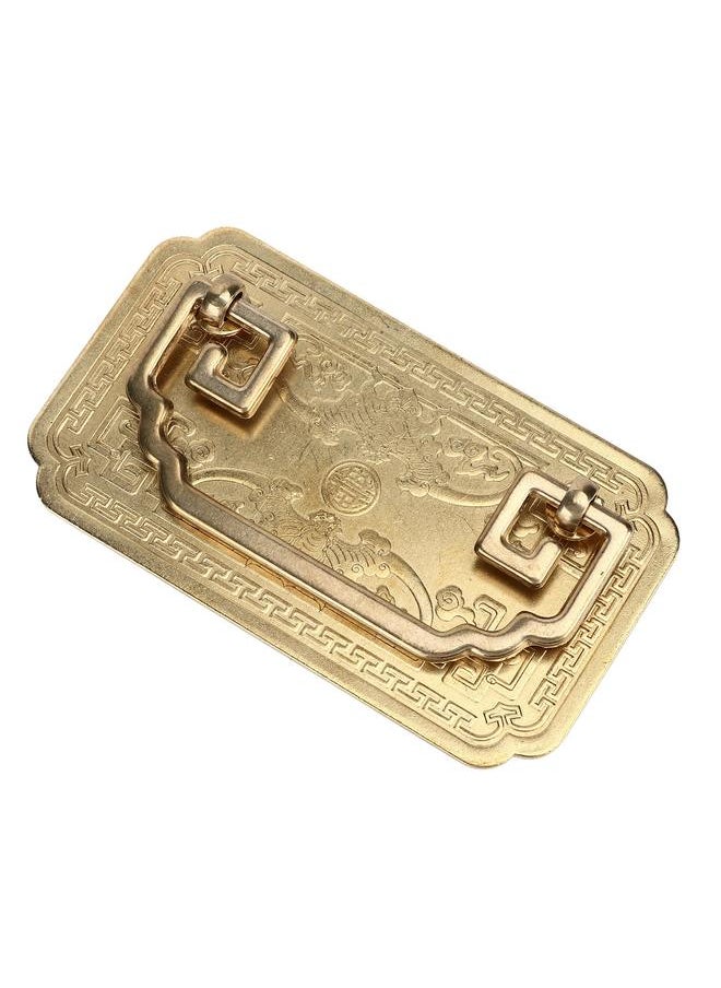 Thoraya Antique Drawer Handle Tetragonal Bat Handle Antique Chinese Retro Style Drawer Pulls with 2 Screws for Cabinet Doors Brass  - Image 2