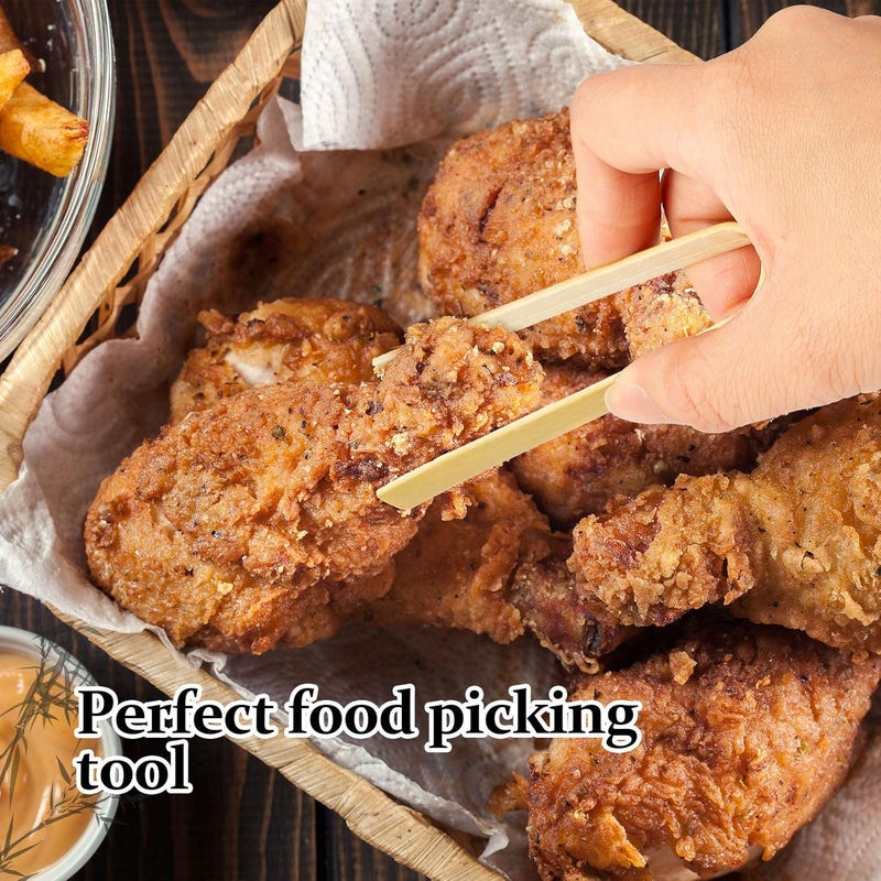 Patelai Mini Bamboo Tongs - 4 Inch Disposable Cooking Utensils (180 Pieces) - Image 2