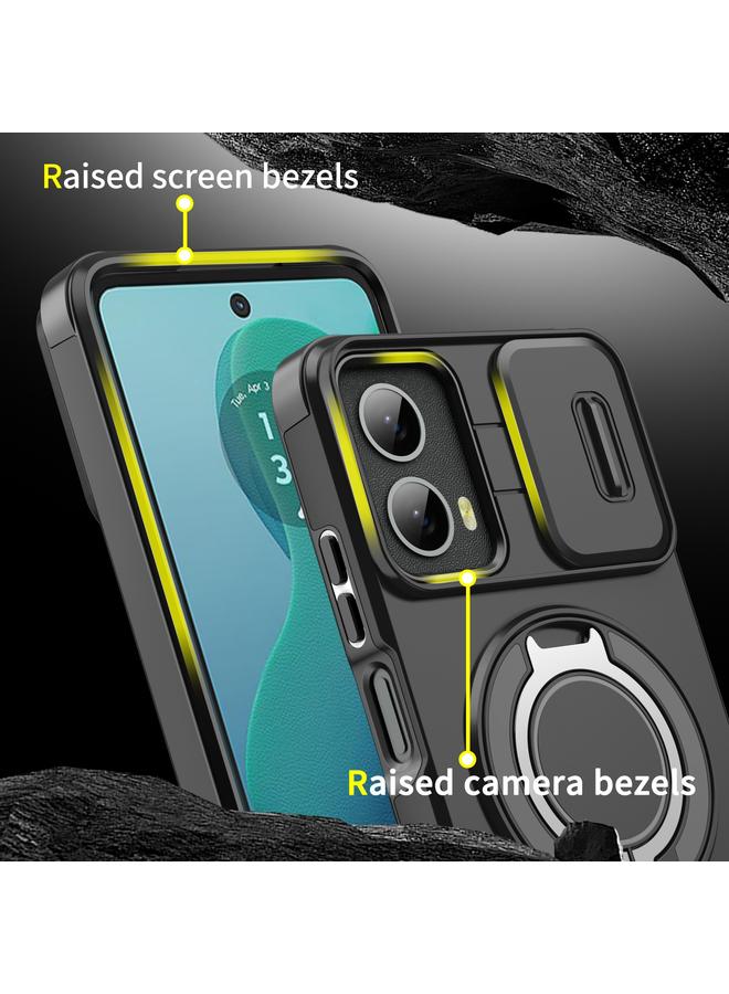 اس-توب جراب لهاتف Motorola Moto G 5G 2024 مع حامل حلقي منزلق للكاميرا - Image 4
