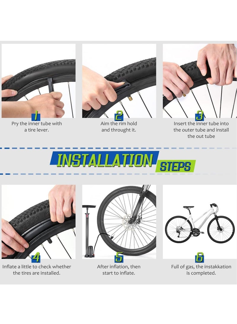 Captaintech 2 Pcs 24" Bicycle Tubes, 24x1.75-2.125 Inches Bicycle Tube with 2 Tire Levers Butyl Rubber Bike Inner Tube with 32mm Schrader Valve for Road/MTB/Kids Bike - Image 5