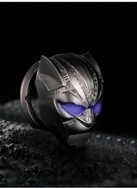 Car Engine Start Cover of Black Panther Push, Stop Button Replacement Push Trim Protector Key Ring Circle 3D Interior Accessory Light