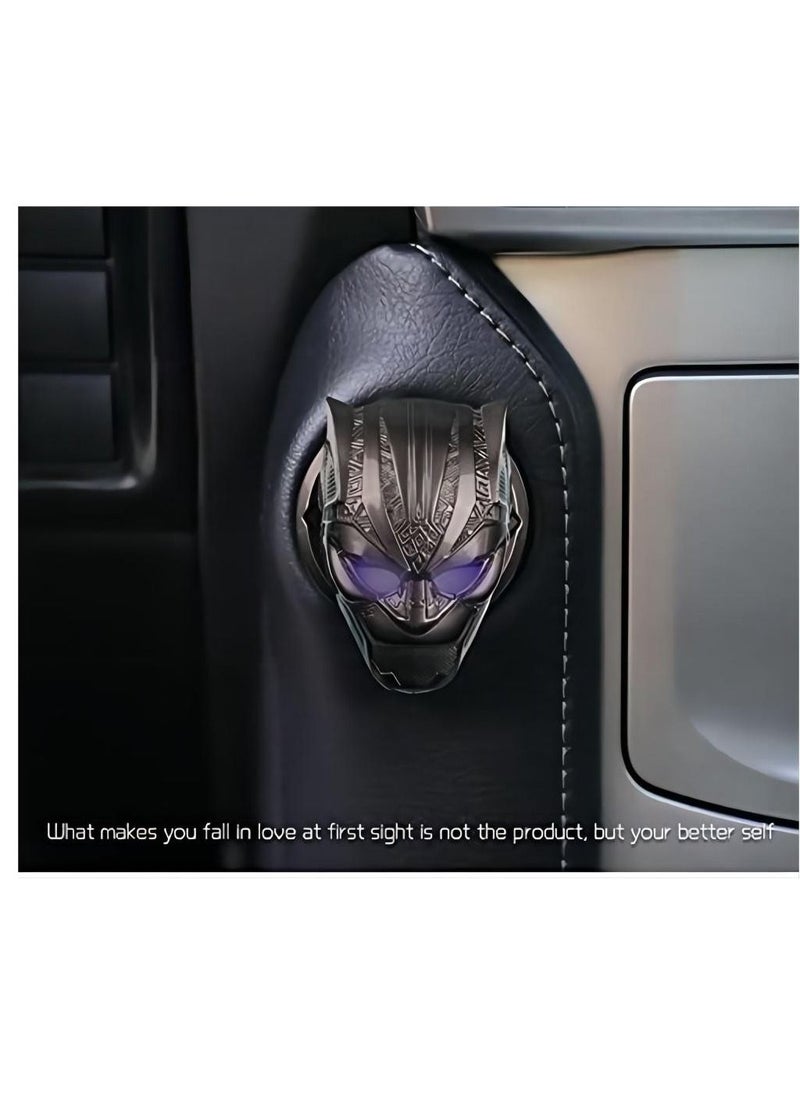 Y&D - Car Engine Start Cover of Black Panther Push, Stop Button Replacement Push Trim Protector Key Ring Circle 3D Interior Accessory Light - Image 1