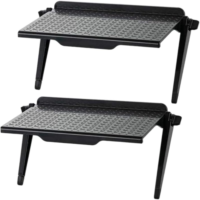 Adjustable TV Top Shelf Storage Bracket Plastic 12x4x1 Inch 2 Pack - Image 1