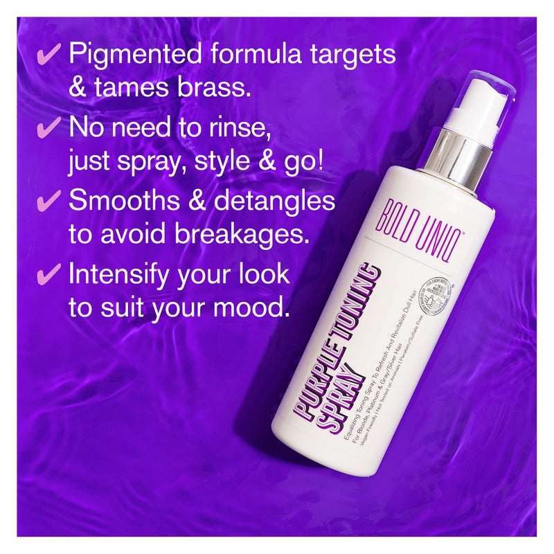 BOLD UNIQ Blonde Toner Spray. Purple Leave In Toning Hair Treatment to Remove Brassy Surface Tones in Blonde, Platinum & Gray/Silver Hair. Paraben & Sulfate Free-PETA Approved Cruelty-free. - Image 3