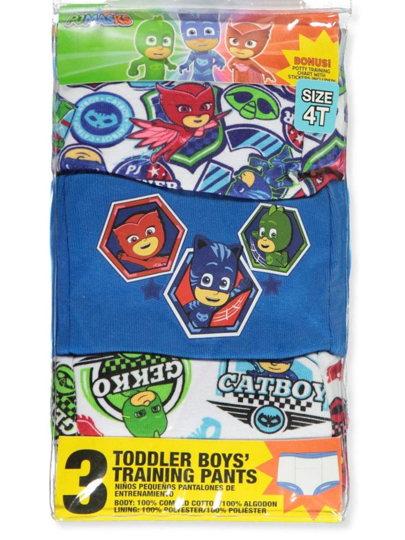PJMASKS 3pk, 7pk or 10pk Potty Training Pants with Success Tracking Chart Including Stickers in sizes 2T, 3T, and 4T - Image 2