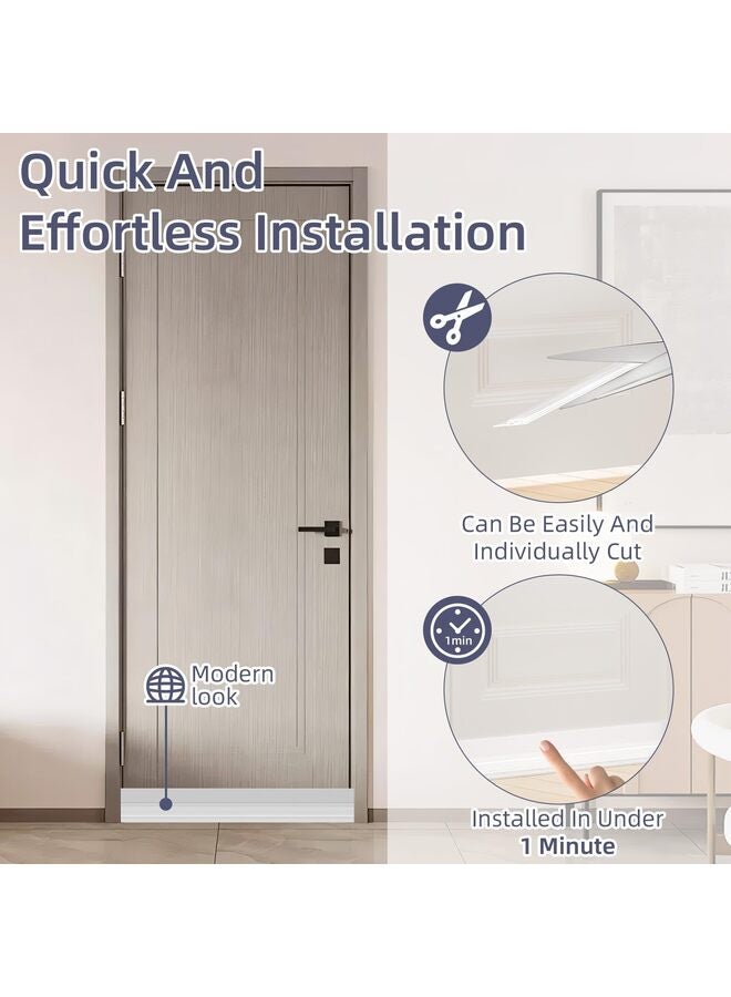 مانع تيار الباب، مانع تسرب أسفل الباب، عازل للطقس أسفل الباب، مانع تيار الباب، عازل للصوت، مانعات الأبواب (شفافة 19.5 بوصة) - Image 2