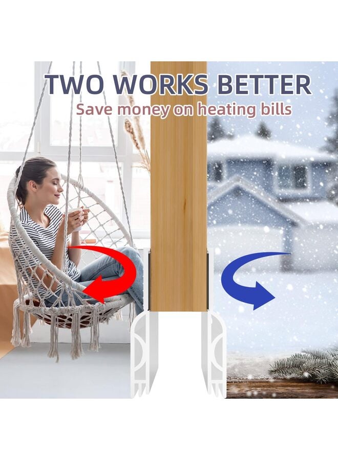 مانع تيار الباب، مانع تسرب أسفل الباب، عازل للطقس أسفل الباب، مانع تيار الباب، عازل للصوت، مانعات الأبواب (شفافة 19.5 بوصة) - Image 4