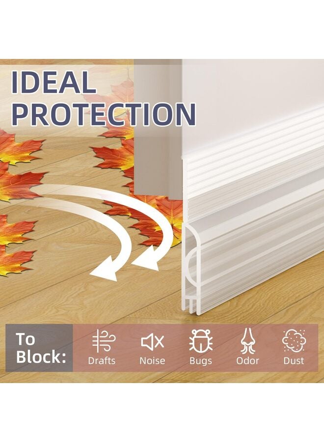 مانع تيار الباب، مانع تسرب أسفل الباب، عازل للطقس أسفل الباب، مانع تيار الباب، عازل للصوت، مانعات الأبواب (شفافة 19.5 بوصة) - Image 5