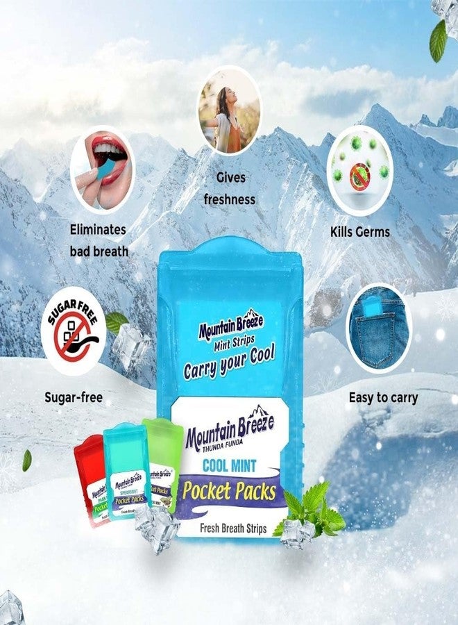 Mountain Breeze Oral Hygiene Mouth Freshener Sugar Free Cool Mint Flavoured Breath Strips (24 Strips Each Cassatte-Pack of 24 - Image 5