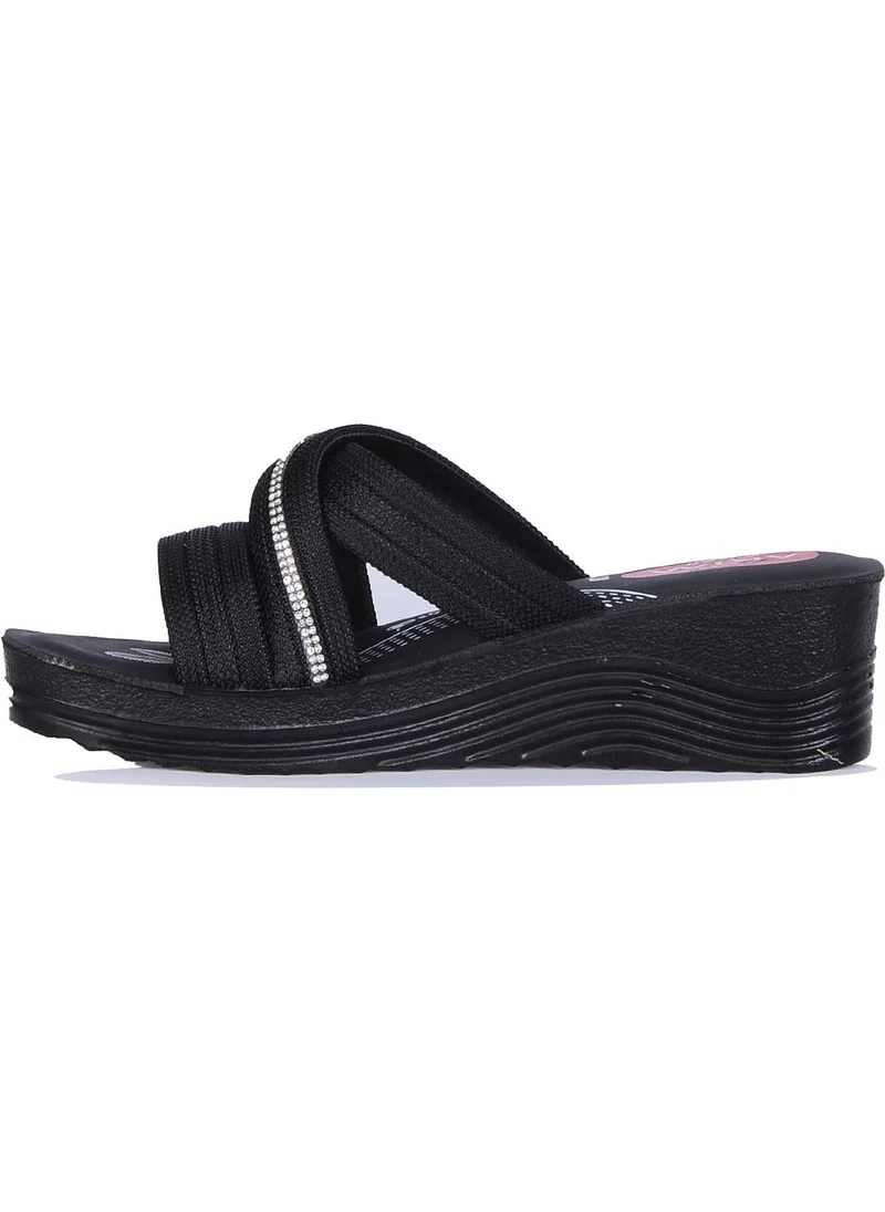 APELLA - invalid brand 426-35 Zilan Black Women's 7cm Heeled Slippers