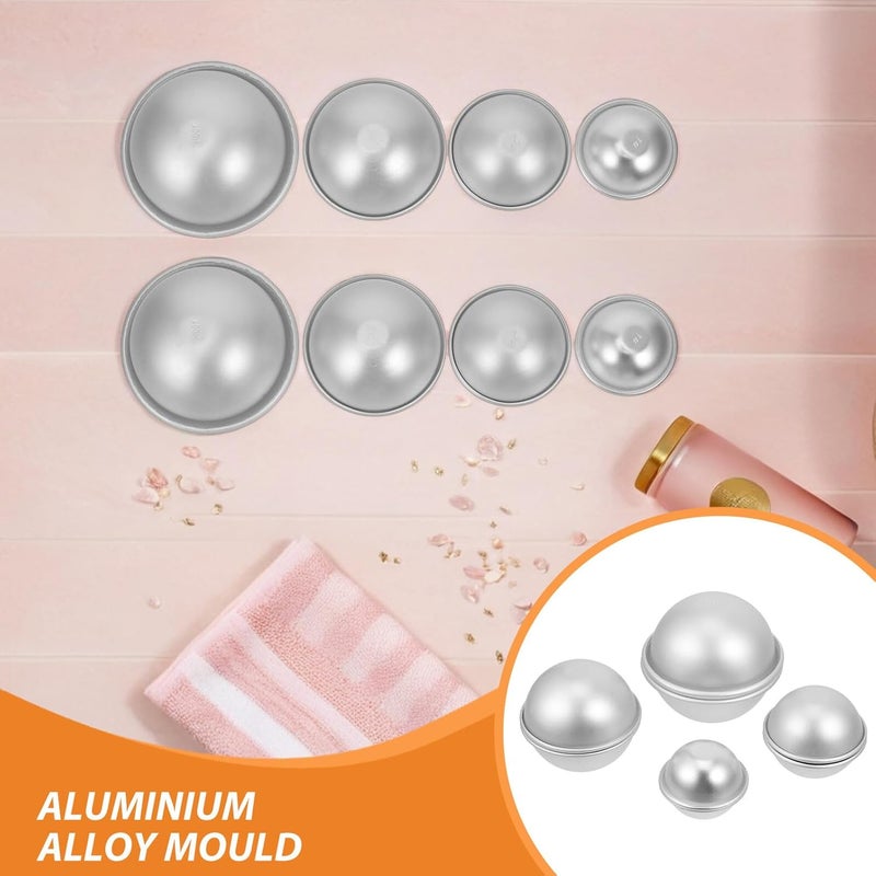16pcs Aluminum Alloy Bath Bomb Mold Set – DIY Bath Salt Sphere Crafting Tools for Handmade Soap and Cake Baking, Multi-use Hemisphere Molds for Home and Party Decoration - Image 3
