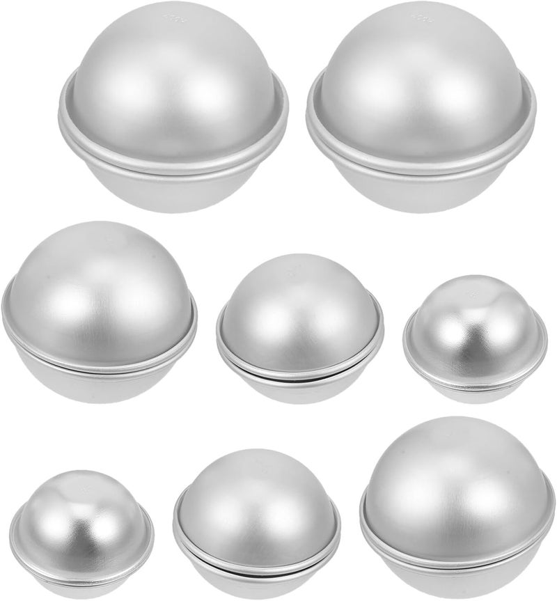 16pcs Aluminum Alloy Bath Bomb Mold Set – DIY Bath Salt Sphere Crafting Tools for Handmade Soap and Cake Baking, Multi-use Hemisphere Molds for Home and Party Decoration - Image 1
