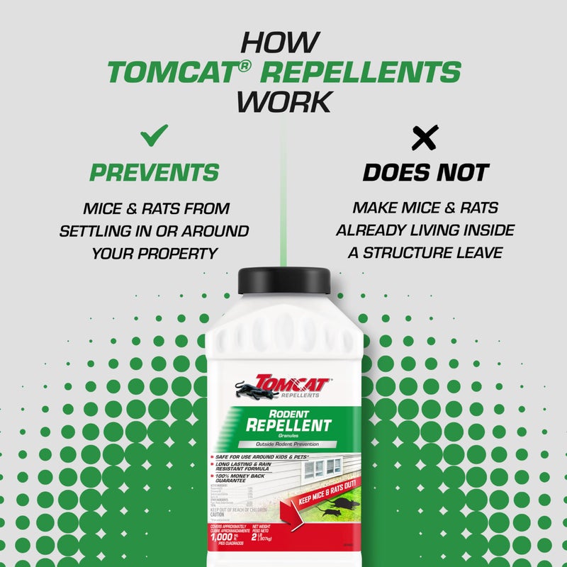 Tomcat Repellents Rodent Repellent Granules, For Outdoor Mouse and Rat Prevention, 2 lb. - Image 3