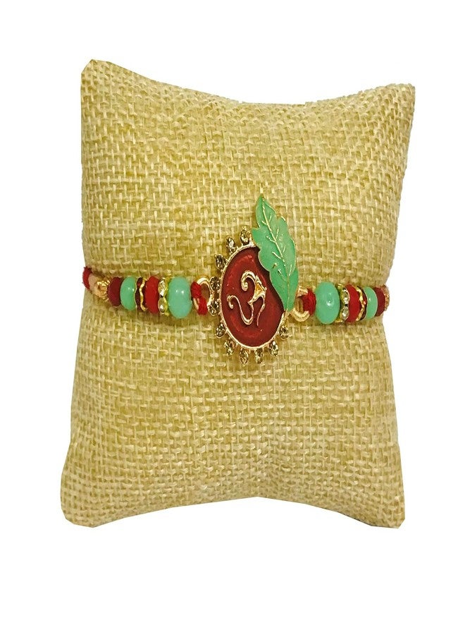 Evisha 2 Pcs Red Ganesh Om Rakhi For Brother | Rakhi Combo 120-122 | rakhi || rakhi set || rakhi for brother || rakhi for brother and bhabhi || rakhi combo || bhaiya bhabhi rakhi || rakhi gifts - Image 2