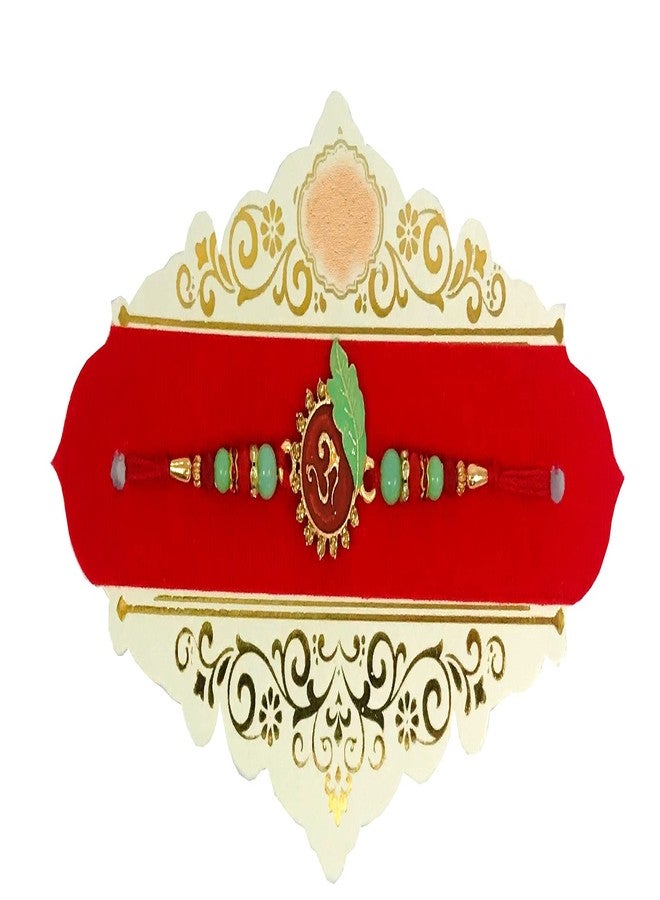 Evisha 2 Pcs Red Ganesh Om Rakhi For Brother | Rakhi Combo 120-122 | rakhi || rakhi set || rakhi for brother || rakhi for brother and bhabhi || rakhi combo || bhaiya bhabhi rakhi || rakhi gifts - Image 3