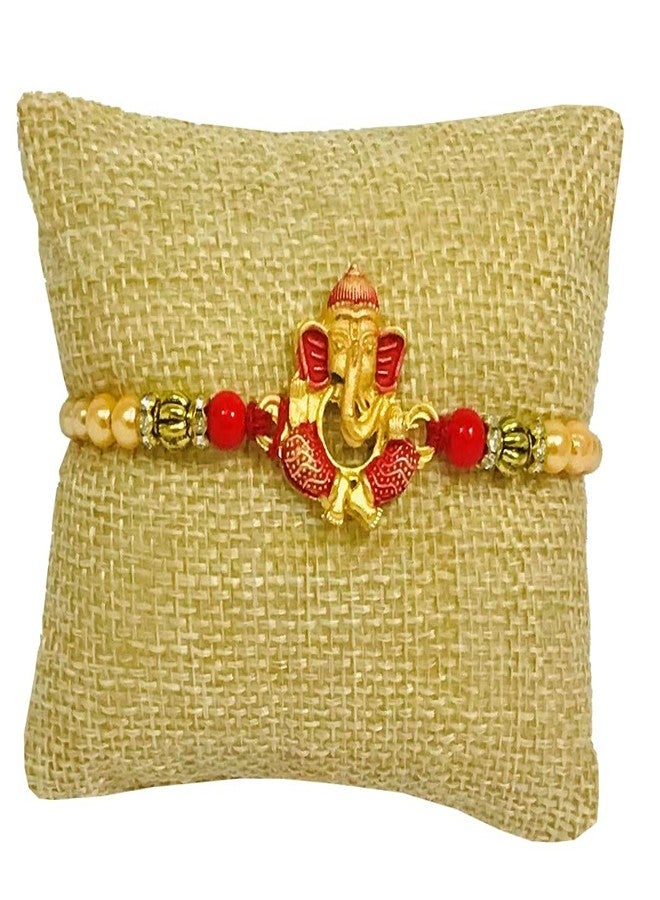 Evisha 2 Pcs Red Ganesh Om Rakhi For Brother | Rakhi Combo 120-122 | rakhi || rakhi set || rakhi for brother || rakhi for brother and bhabhi || rakhi combo || bhaiya bhabhi rakhi || rakhi gifts - Image 4