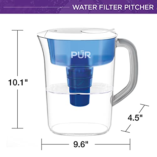 PUR Water Pitcher Filtration System, 7 Cup, Clear/Blue - Image 3