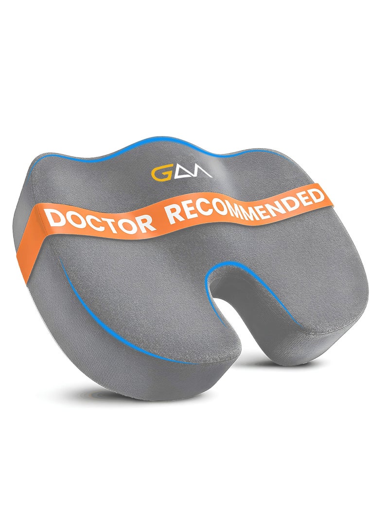 Golden Apple Market Orthopedic Memory Foam Seat Cushion Non-Slip Design for Back Pain Tailbone & Sciatica Relief Perfect for Office Chair Car Seat Travel Wheel chair Ergonomic for Healthy Posture Long Sitting Seat - Image 1