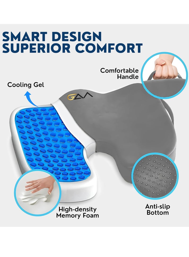 Golden Apple Market Orthopedic Memory Foam Seat Cushion Non-Slip Design for Back Pain Tailbone & Sciatica Relief Perfect for Office Chair Car Seat Travel Wheel chair Ergonomic for Healthy Posture Long Sitting Seat - Image 5