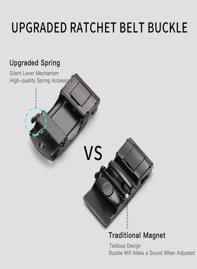 SENDEFN Men's Leather Belts 1 3/8" Automatic Ratchet Belts Adjustable Casual Buckle Belts for Dress with Gift Box - Image 3