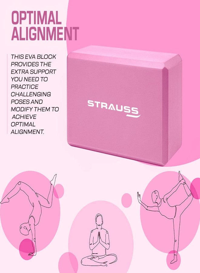 Strauss Yoga Block (Pink), Pair - Image 4