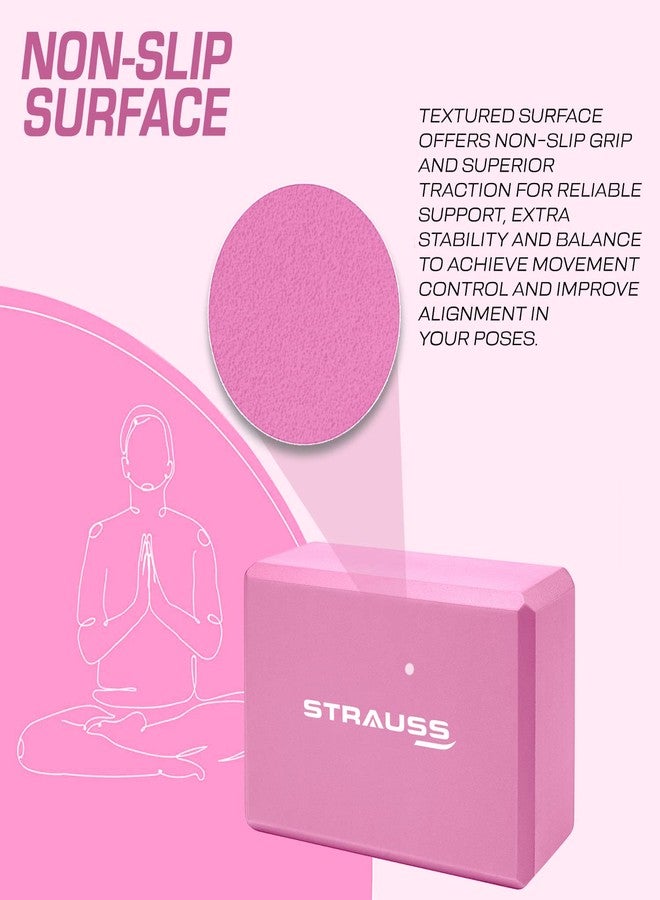 Strauss Yoga Block (Pink), Pair - Image 3